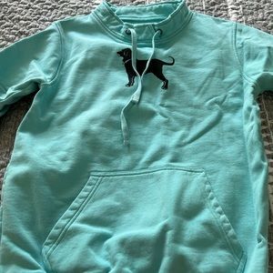 Black dog blue teal sweatshirt